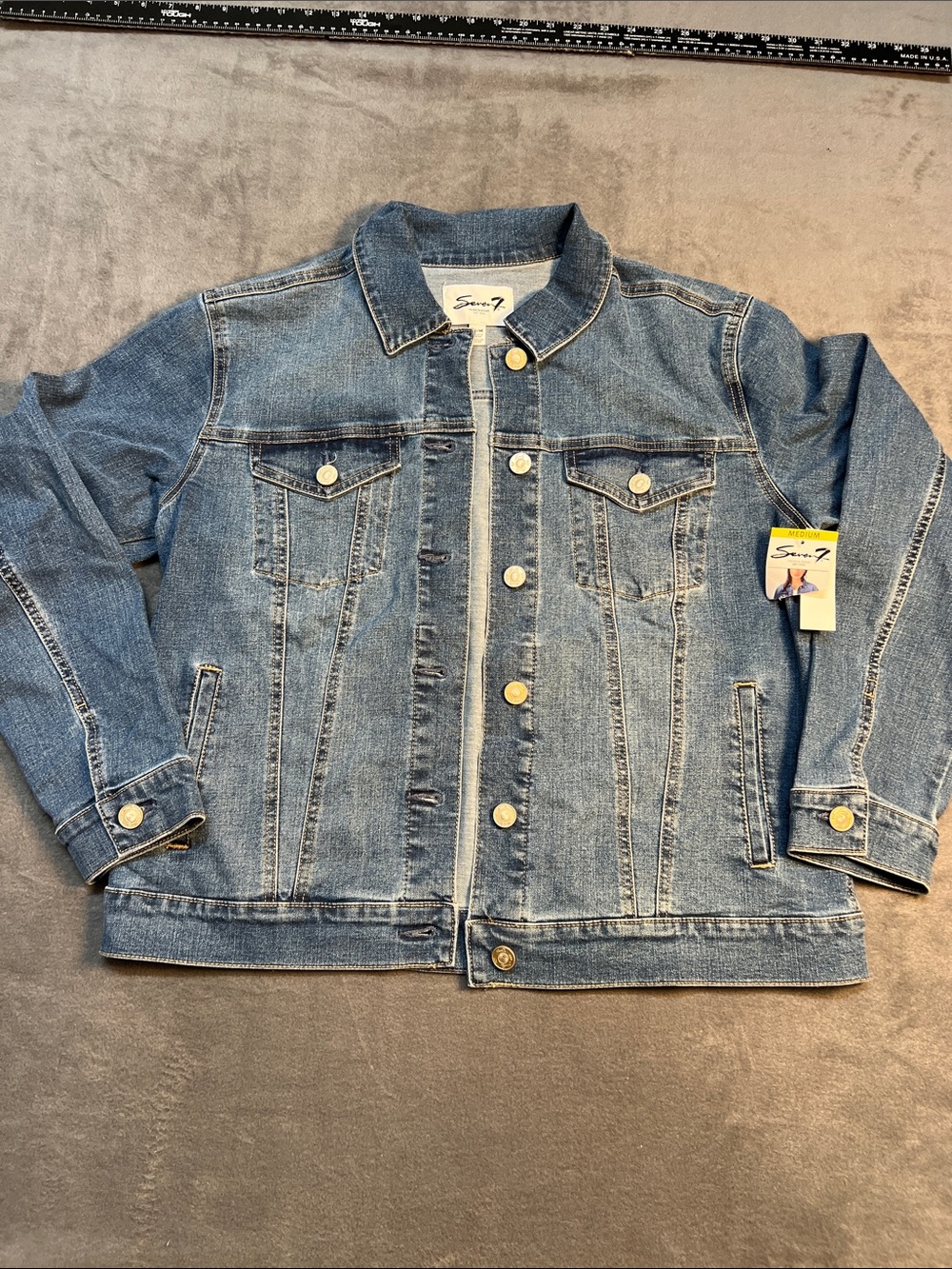 Seven7 Light Blue women’s Denim Jacket with Button Front
